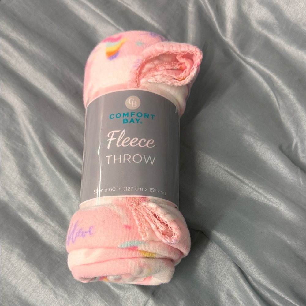 Comfort Bay Soft unicorn Pink Fleece Blanket